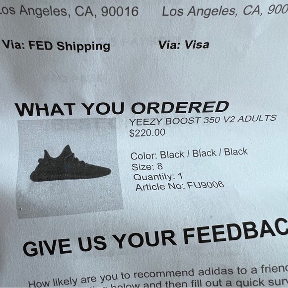 🚫SOLD🚫Adidas Yeezy Boost 350 V2 Black - Picture 4 of 6